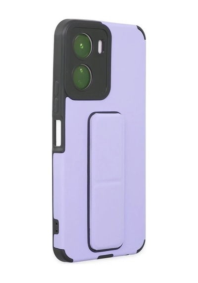 Northcity Vivo Y16 Uyumlu Kılıf Mega Standlı Silikon - Lila