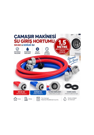 Çamaşır Makinası Su Giriş Hortumu 1.5 Metre - 922046532