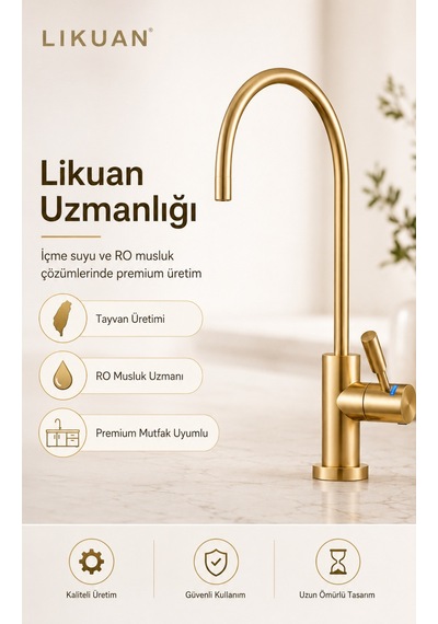 Ncps883cp-l Led Göstergeli Krom Arıtma Musluğu Premium Ro Musluk Altın