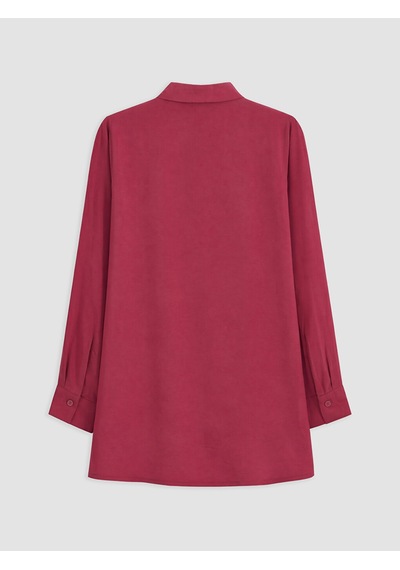 Lcw Everyday Bordo Modal Karışımlı Kadın Gömlek Tunik