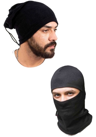 Royaleks Polar Termal Kar Maskesi Ve İpli Boyunluk Bere Siyah Set
