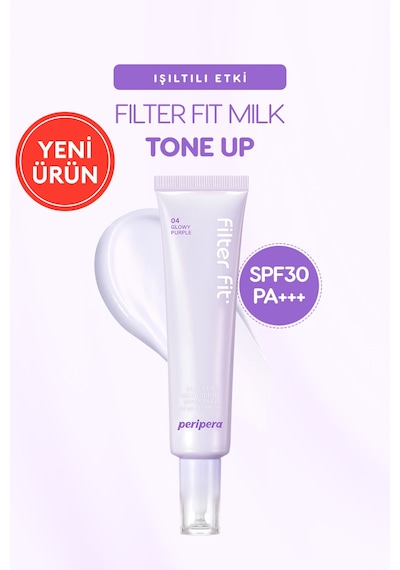 Işıltılı, Ton Eşitleyici Krem Perıpera Filter Fit Milk Tone Up 004 Glowy Purple Spf30 Pa++