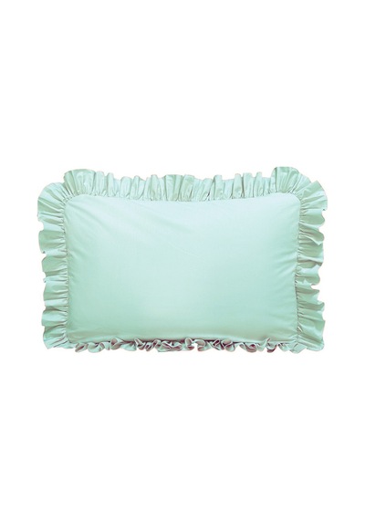 Fırfırlı Yastık Kılıfı Tek Kişilik 50x70 Cm 1 Adet %100 Doğal Pamuk 18 Farklı Renk Seçeneği Mint