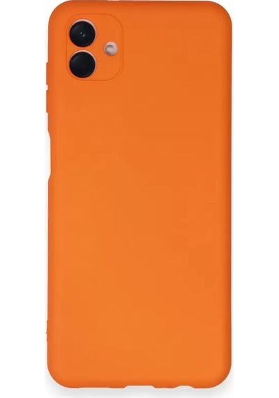 Newface Samsung Galaxy A04 Kılıf Nano İçi Kadife Silikon - Turuncu