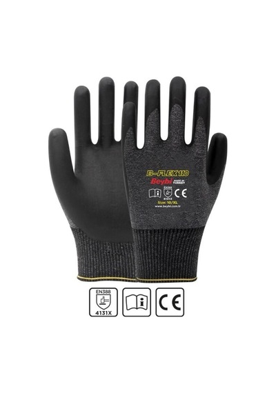 Beybi B-flex110 Köpük Nitril Kaplı Eldiven Gri Siyah