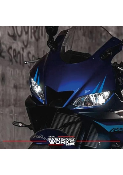 Motor Kaş Sticker Motor Sticker Tüm Motorlara Uyumlu Sağ Sol Göz Sticker Mavi