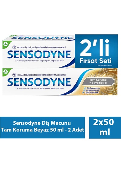 Sensodyne Diş Macunu Tam Koruma Beyaz 50 Ml - 2 Adet