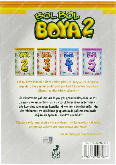Bol Bol Boya 2 Yaş - Boyama Kitabı- Ren Kitap
