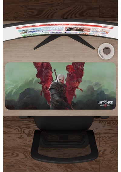 Witcher 3 Kaymaz Dikişli Kauçuk Oyuncu Mousepad V5 - 70x30 Xl Gaming Mouse Pad Fare Altlığı