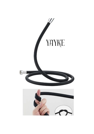 Yayke Pvc Kaplama Spiral Duş Hortumu Siyah
