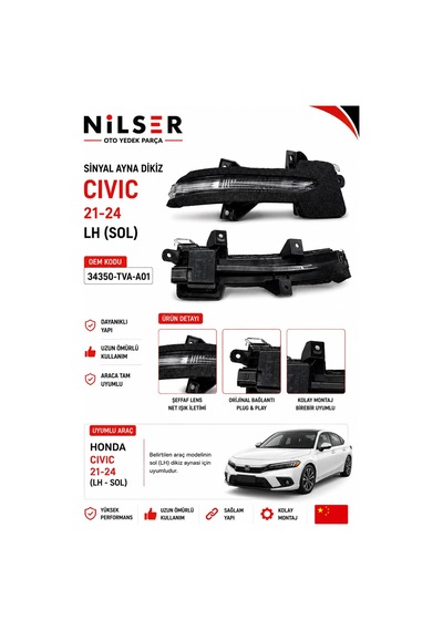 Honda Civic Ayna Sinyal Sağ 2021-2024 Fe1