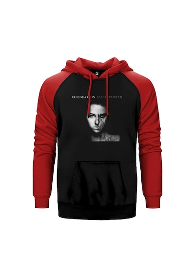 Chelsea Grin Self I Nflicted Kırmızı Renk Reglan Kol Kapşonlu Sweatshirt Kırmızı