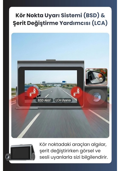 Tr X18 Wifi /4k Uhd/ 170 Ultra Geniş Açı/adas/g-sensör / 3 Kameralı Araç Kamerası