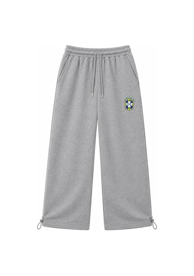 Zaee Brazil Nakışlı Ayarlanabilir Paça Baggy Eşofman Altı gri