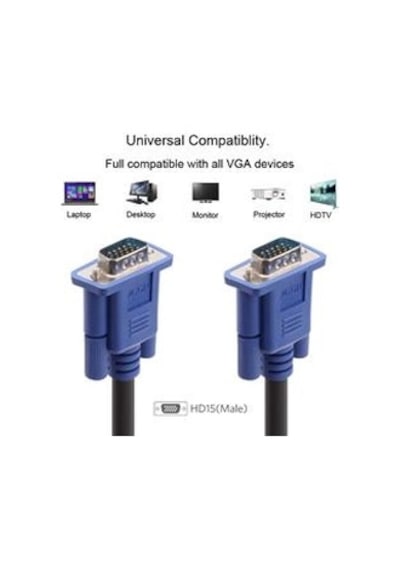 Vcom Cg341ad-5.0 Mavi Konnektör Siyah 5mt Vga M-vga M Kablo Kdo