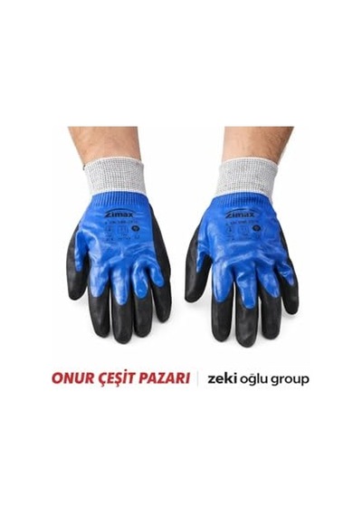 Tr Zimak Çift Kaplama Sandy Finish İş Eldiveni Kaymaz Dayanıklı Bahçe Eldiveni Genel