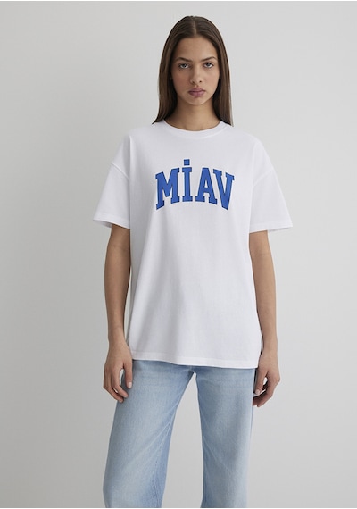 Mavi - Miav Baskılı Beyaz Tişört 1612457-620 Beyaz