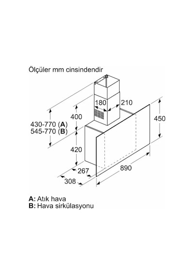 Siemens LC95FCJ00T Duvar Tipi Davlumbaz 90 CM