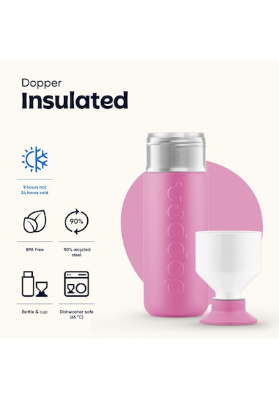 Dopper Insulated Yalıtımlı Termos Şişe 580 Ml - Pelikan Pembesi Pembe / Beyaz
