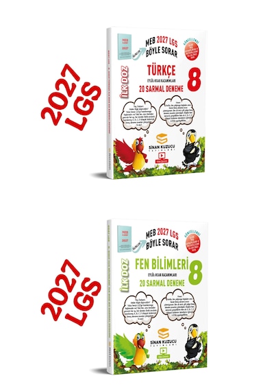 2027 8.sınıf Lgs Türkçe İlk Doz Deneme Ve Fen Bilimleri İlk Doz Deneme 2'li Seti Sinan Kuzucu