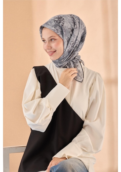 Silk Home Soft Eşarp 73095-15 Gri, Füme, Gümüş, Siyah