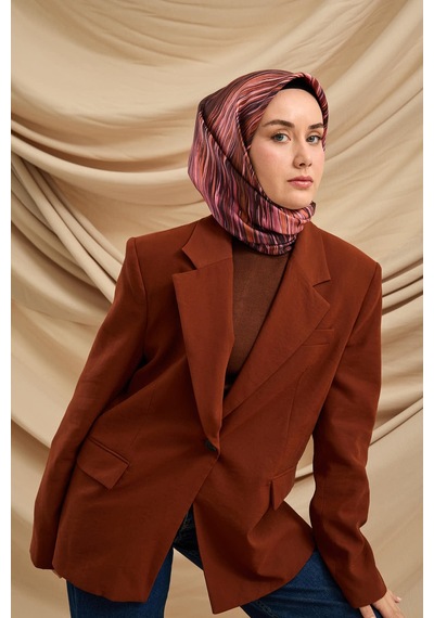 Silk Home Twill İpek Eşarp 11484-31 Taba, Yavruağzı, Pembe, Mor, Kahve