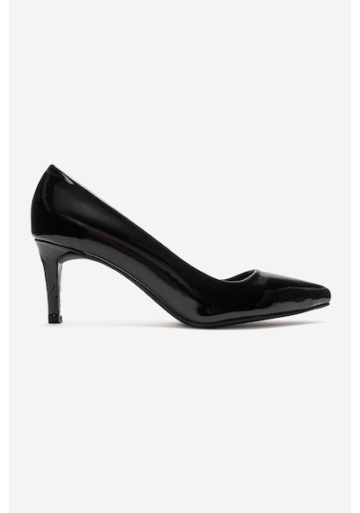 Luvi Shoes Clyde Siyah Rugan Hakiki Deri Kadın Topuklu Ayakkabı Rugan Siyah