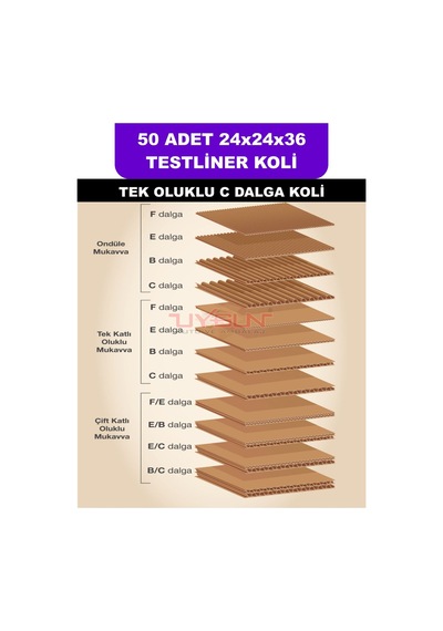 50 Adet 24x24x36 Tek Oluklu Baskısız Boş Koli Kare Koli Çok Amaçlı Koli Tst