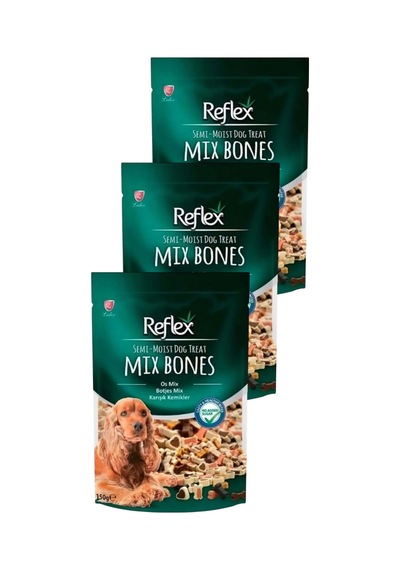 Semi Moist Karışık Kemikler Yarı Yumuşak Köpek Ödül Maması 150 Gr Üçlü Paket