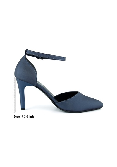 Erkan Saçmacı Sindy Plus Lacivert Saten Bantlı İnce Topuklu Abiye Stiletto Ayakkabı