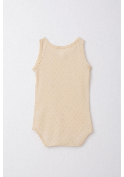 Breeze Erkek Bebek Çıtçıtlı Atlet Zıbın Body Jakarlı 9 Ay-3 Yaş, Krem Krem