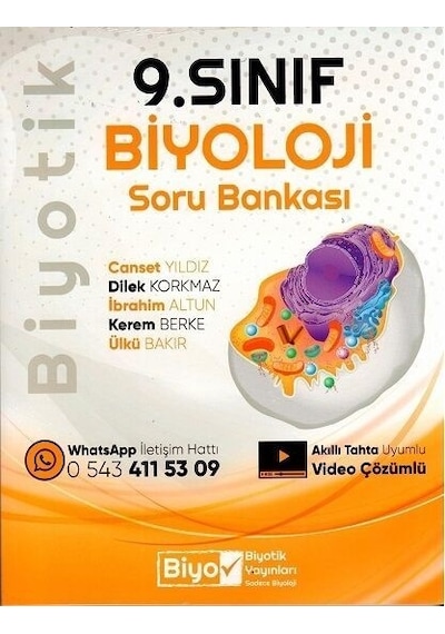 Biyotik Yayınları 9. Sınıf Biyoloji Soru Bankası