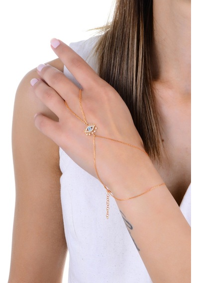 Gümüş Rose Zirkon Taşlı Lareyn Şahmeran Barcode Beyaz - Rose Gold