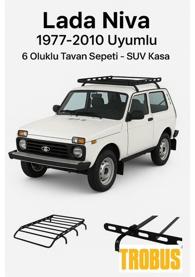 Lada Niva 1977-2010 Uyumlu 6 Oluklu Tavan Sepeti - Suv Kasa