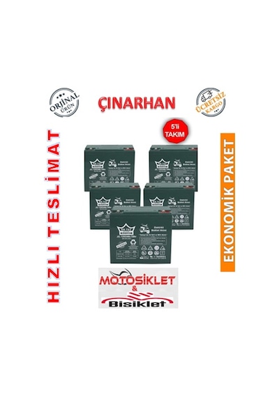 12v 24 Ah Akü Elektrikli Motorsiklet Aküsü 5 Adet