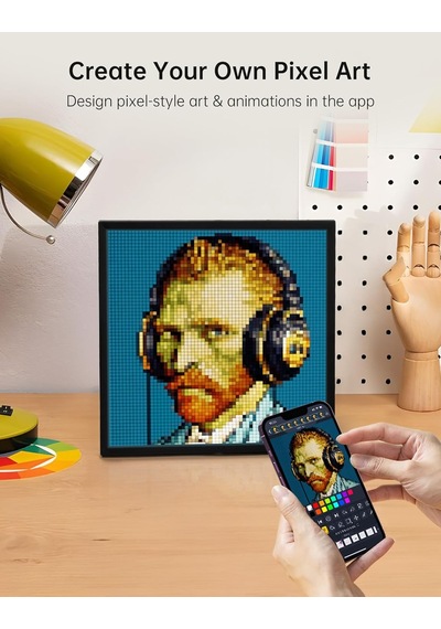 Pixoo-64 Wifi Piksel Sanat Ekranı, 64 X 64 Led Panel, Benzersiz Aydınlatma Dekorasyonu İle Uygu Standart