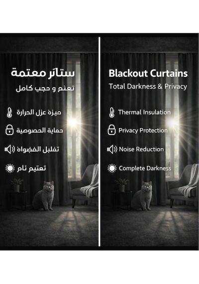 Lacivert Blackout Işık Geçirmez Termal Karartma Güneşlik Perde En X Boy