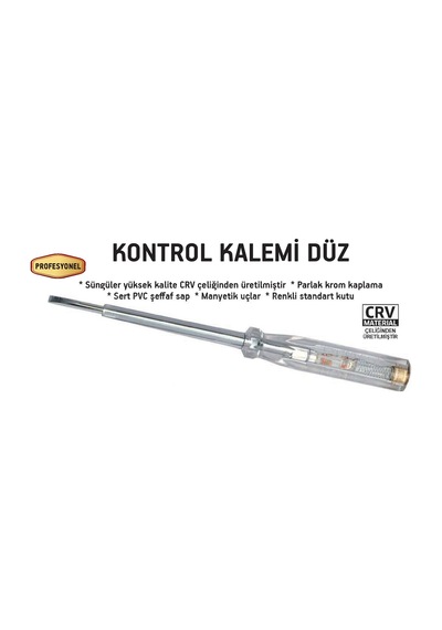Elektrik Kontrol Kalemi Düz 190 MM 1 Adet