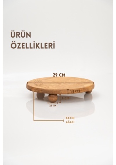 Justwood 2'li Risus Top Ayaklı 29 CM ve 17x25 CM Ahşap Dikdörtgen