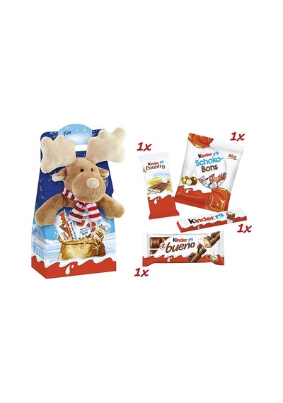 Kinder Maxi Mix 4 Farklı Çikolata Kutusu 133 G + Geyik Peluş