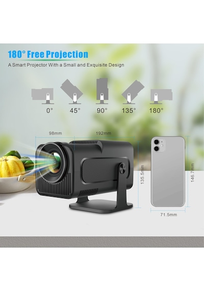 Ioıuskku 1080p Mini Projektör Desteği Android 11.0 Hy320 Led