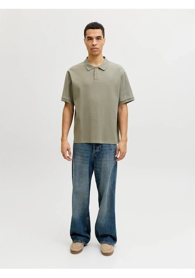Jack & Jones Jjeharrison Structure Polo Ss Ln Erkek T-shirt-32746 Yeşil
