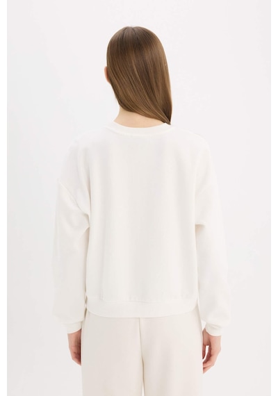 DeFacto Regular Fit Bisiklet Yaka Kalın Basic Düz Sweatshirt D6645AX25SPWT32