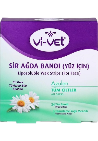 Vi-Vet Azulen Tüm Ciltler için Yüz Bölgesi Sir Ağda Bantları 24'lü