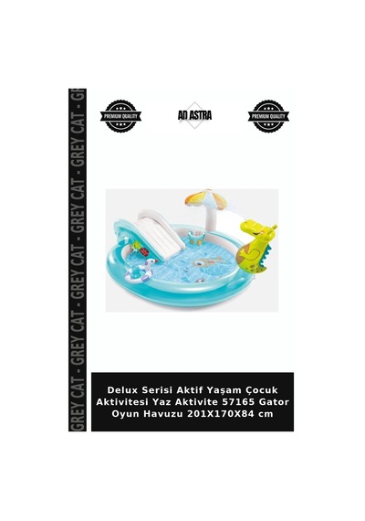 Delux Serisi Aktif Yaşam Çocuk Aktivitesi Yaz Aktivite 57165 Gator Oyun Havuzu 201x170x84 Cm Çok Renkli