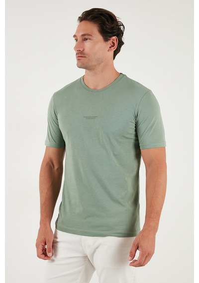 Buratti Pamuklu Baskılı Regular Fit Bisiklet Yaka Erkek T Shirt 59020205 Elma Yeşili