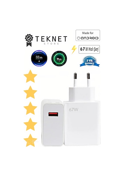 Xiaomi Redmi Note 13 Pro / 13 / 12 Pro / 12 / 11 / 11 Pro Uyumlu 4g Turbo Şarj Aleti Adaptörü 67watt