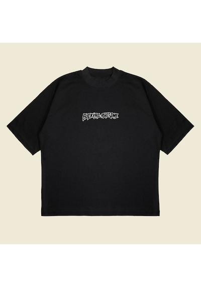 Tarzsokak Fucking Awesome Baskılı Oversize Unisex Pamuklu Nefes Alan Kalın Kumaşlı Siyah