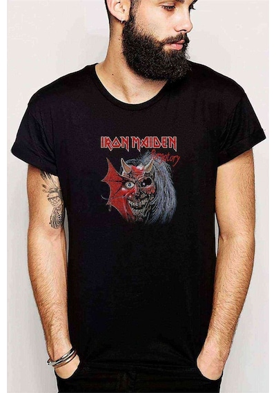 Maıden Purgatory Metal Rock Baskılı Siyah Erkek Tshirt
