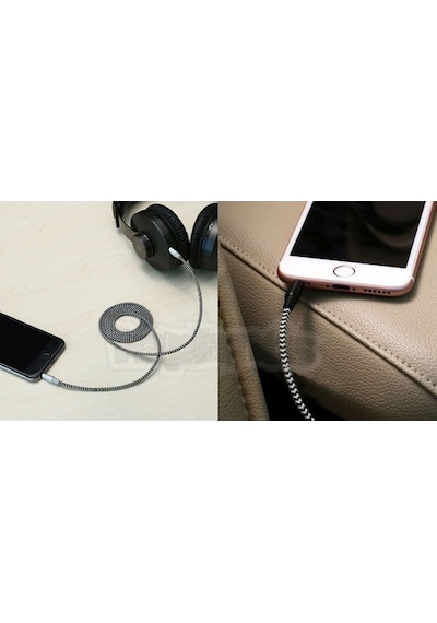 Diwu Aux Stereo 3.5Mm Data Ses Örgü Kablo Beyaz (195096698)